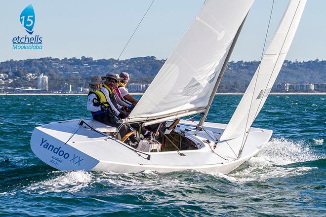 Yandoo XX's Jeanne-Claude Strong, Neville Wittey, Tiana Wittey and Marcus Burke lead the regatta after Day 1 - Marinepool Etchells Australasian Championship © Teri Dodds